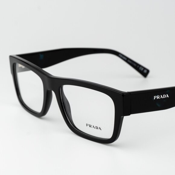 Prada Women Eyeglasses Black Rectangle Unisex PR15YV 1AB1O1 BRAND NEW - Picture 5 of 10